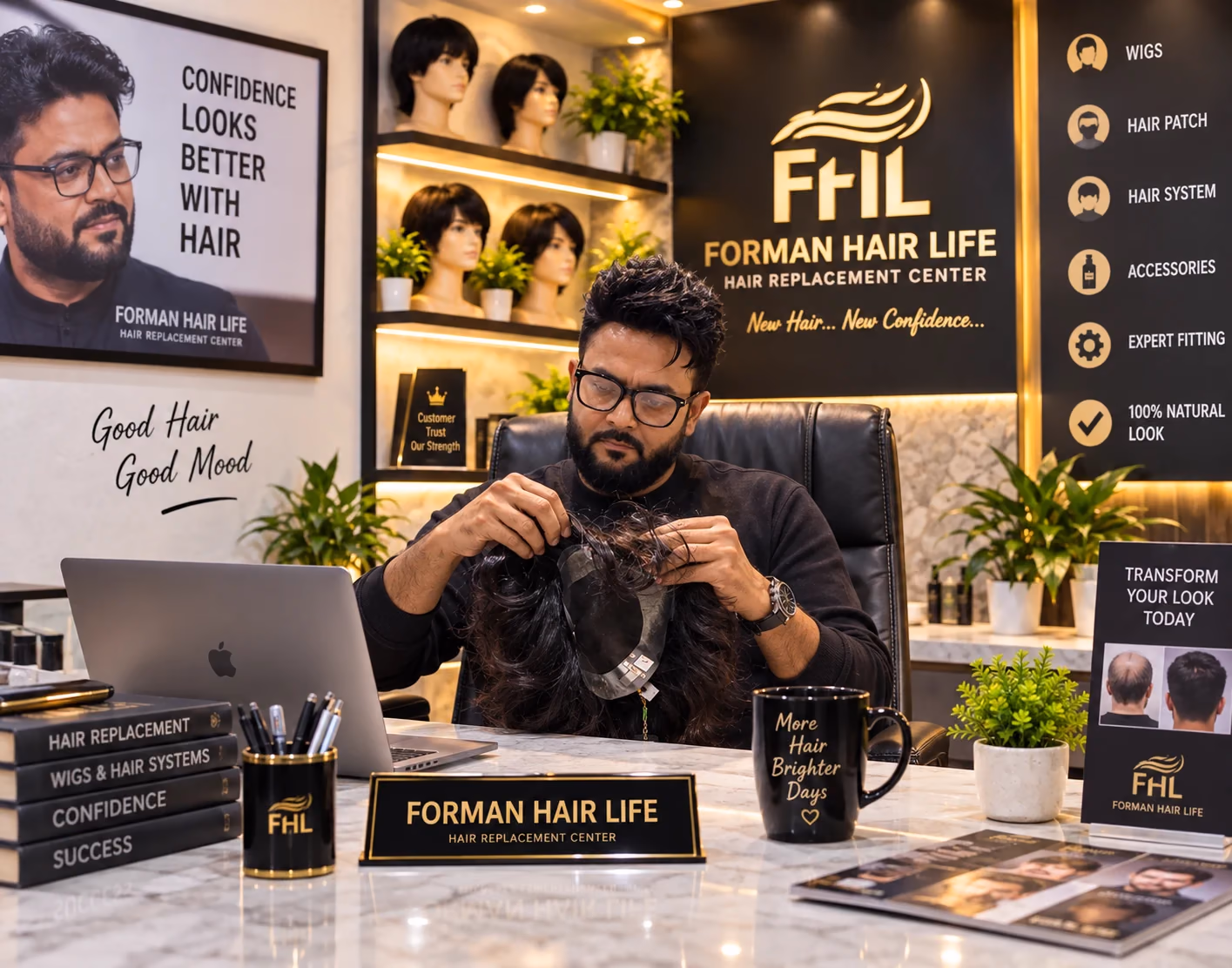 Forman Hair Life studio and hair system consultation